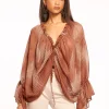 Best Susanna Ruched V-Neck Blouse Tops