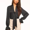 Discount Tammy Tie-Front V-Neck Blouse Tops