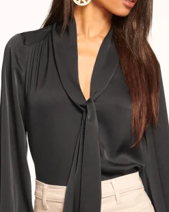 Discount Tammy Tie-Front V-Neck Blouse Tops