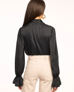 Discount Tammy Tie-Front V-Neck Blouse Tops