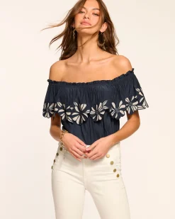 Online Terri Embellished Off-The-Shoulder Top Tops