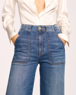 Discount Theodora Wide Leg Jean Denim | Bottoms