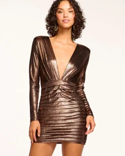 Discount Willow Plunging Ruched Mini Dress Dresses